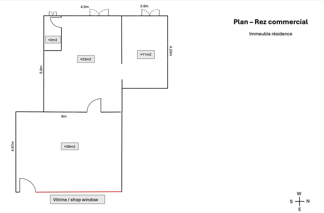 1943 – Commerce –  4000CHF – 65m²